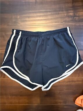 Nike Women’s Black Athletic Shorts with White Piping